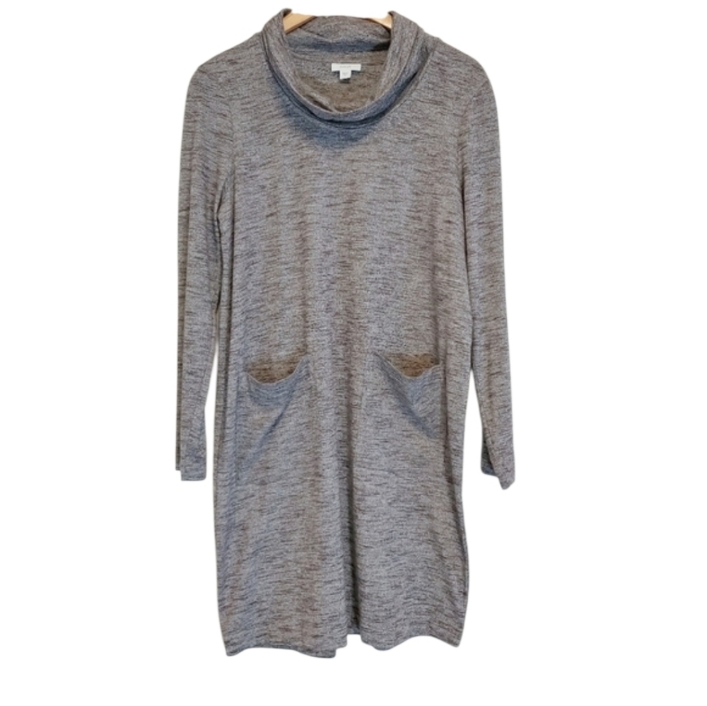 J. Jill Pure Jill Purple Gray Cowl Neck Tunic Dress Sz S Casual Comfy Weekend